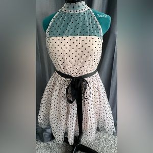 Blush Pink Dress with Black Polka Dots